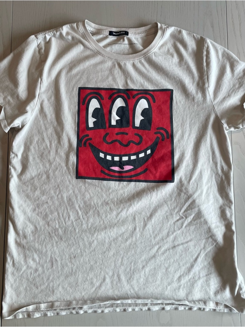 Talentless x Keith Haring Graphic Art Three Eye Face Tee - Size Large